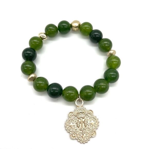 Jade Bracelet 12 MM - Picture 1 of 3
